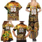Personalised NAIDOC Week 2025 Tigers Rugby Family Matching Summer Maxi Dress and Hawaiian Shirt Aboriginal Dot Painting