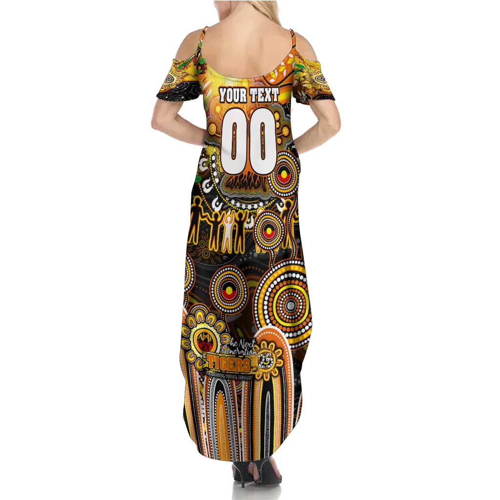 Personalised NAIDOC Week 2025 Tigers Rugby Family Matching Summer Maxi Dress and Hawaiian Shirt Aboriginal Dot Painting