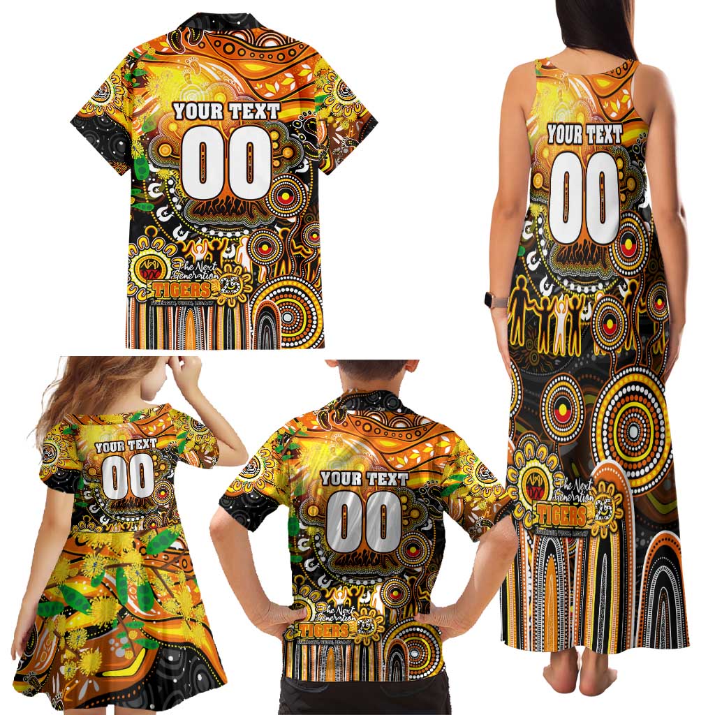 Personalised NAIDOC Week 2025 Tigers Rugby Family Matching Tank Maxi Dress and Hawaiian Shirt Aboriginal Dot Painting