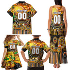 Personalised NAIDOC Week 2025 Tigers Rugby Family Matching Tank Maxi Dress and Hawaiian Shirt Aboriginal Dot Painting