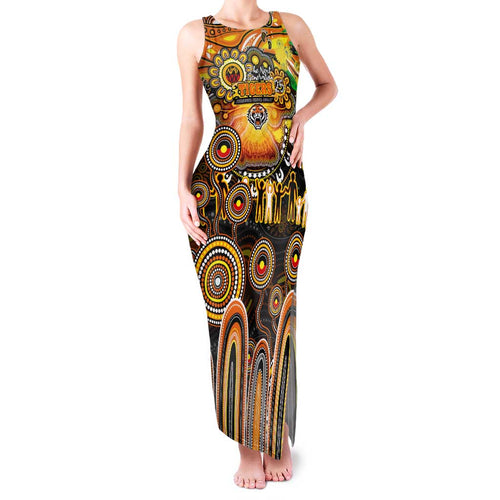 Personalised NAIDOC Week 2025 Tigers Rugby Family Matching Tank Maxi Dress and Hawaiian Shirt Aboriginal Dot Painting