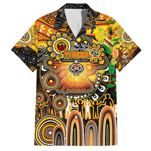 Personalised NAIDOC Week 2025 Tigers Rugby Hawaiian Shirt Aboriginal Dot Painting