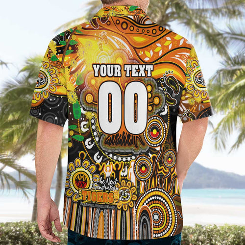 Personalised NAIDOC Week 2025 Tigers Rugby Hawaiian Shirt Aboriginal Dot Painting