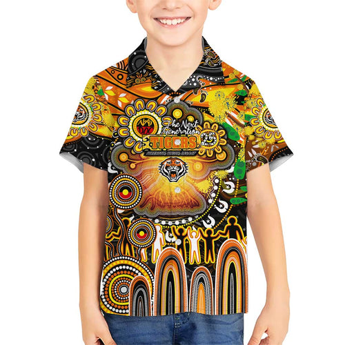 Personalised NAIDOC Week 2025 Tigers Rugby Hawaiian Shirt Aboriginal Dot Painting