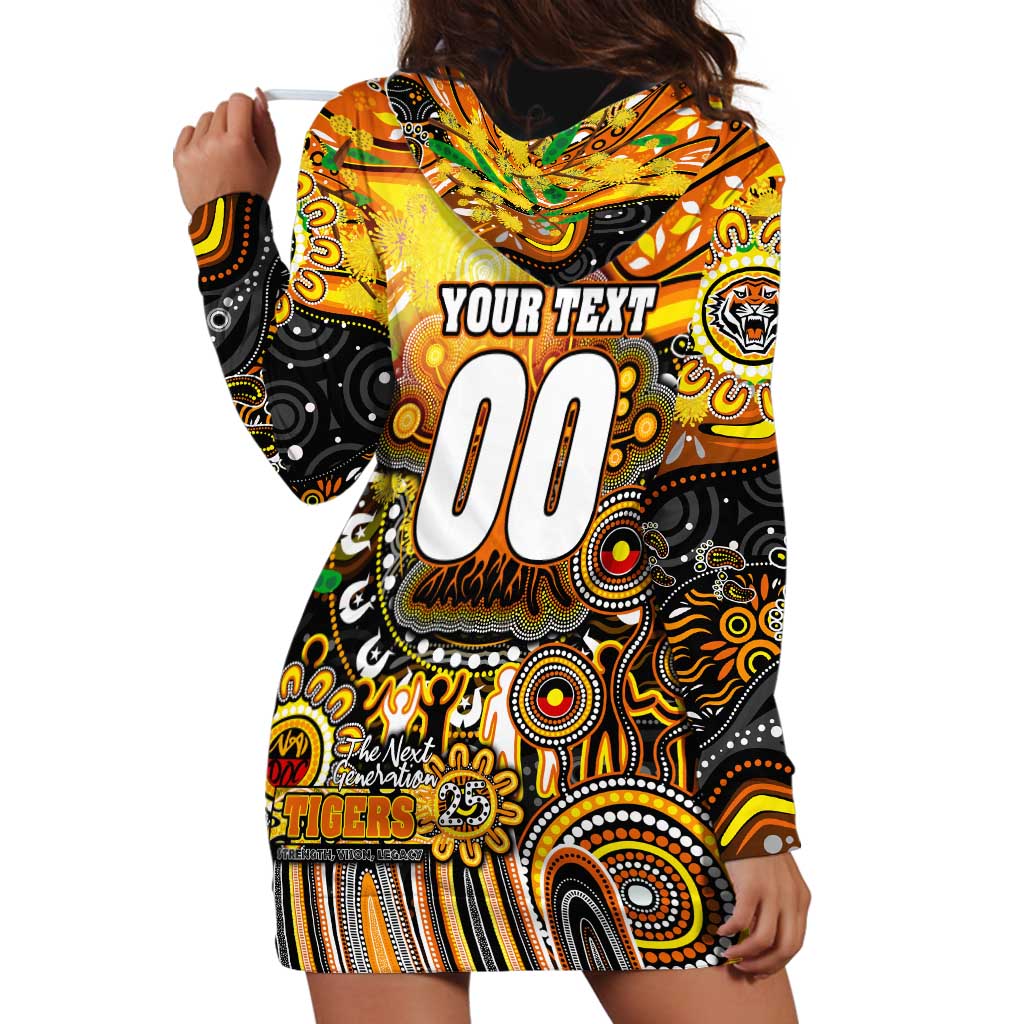 Personalised NAIDOC Week 2025 Tigers Rugby Hoodie Dress Aboriginal Dot Painting