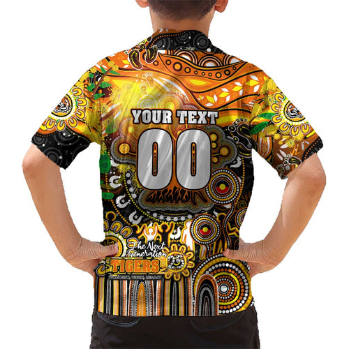 Personalised NAIDOC Week 2025 Tigers Rugby Kid Hawaiian Shirt Aboriginal Dot Painting