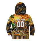 Personalised NAIDOC Week 2025 Tigers Rugby Kid Hoodie Aboriginal Dot Painting
