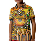 Personalised NAIDOC Week 2025 Tigers Rugby Kid Polo Shirt Aboriginal Dot Painting