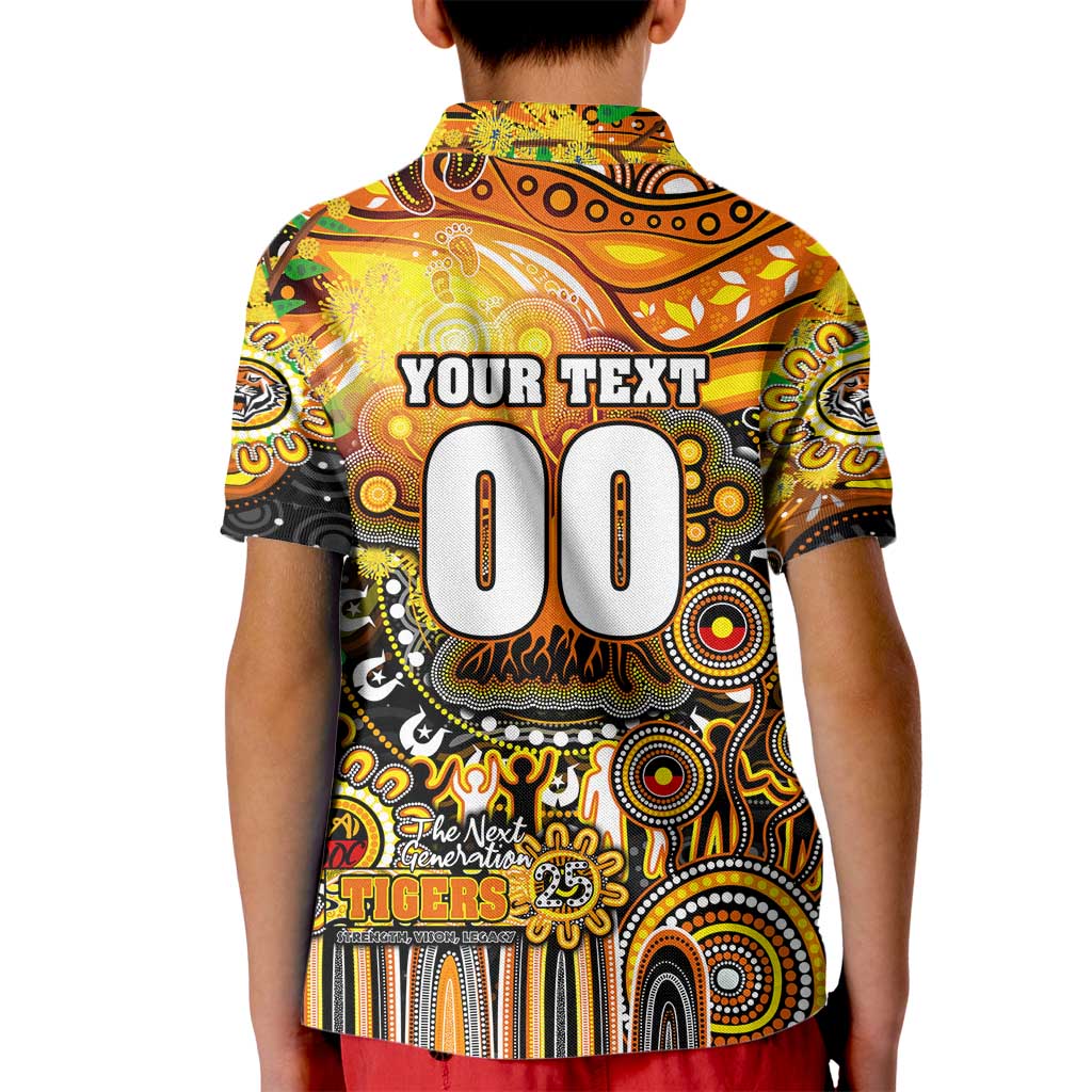 Personalised NAIDOC Week 2025 Tigers Rugby Kid Polo Shirt Aboriginal Dot Painting