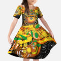 Personalised NAIDOC Week 2025 Tigers Rugby Kid Short Sleeve Dress Aboriginal Dot Painting