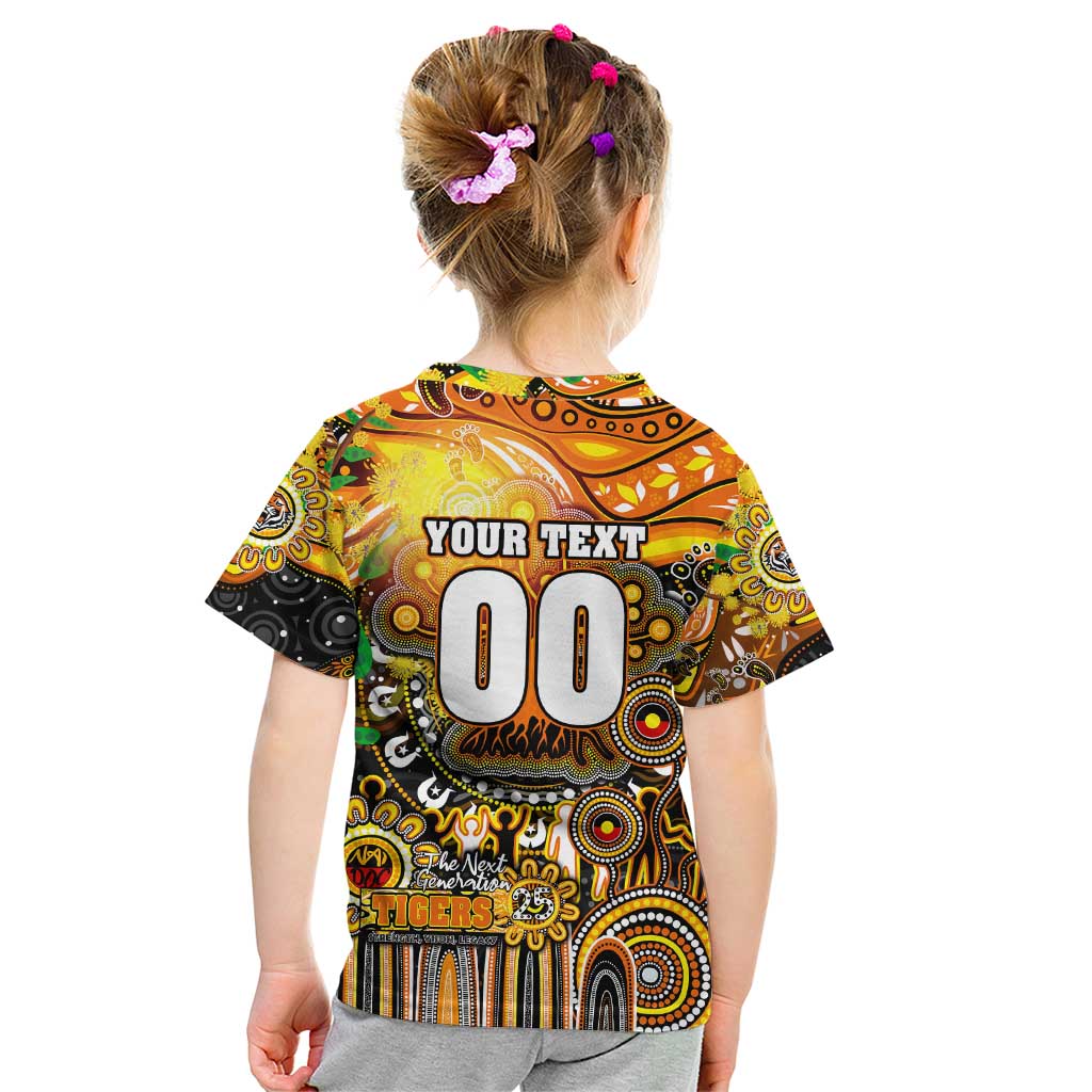Personalised NAIDOC Week 2025 Tigers Rugby Kid T Shirt Aboriginal Dot Painting