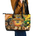 NAIDOC Week 2025 Tigers Rugby Leather Tote Bag Aboriginal Dot Painting