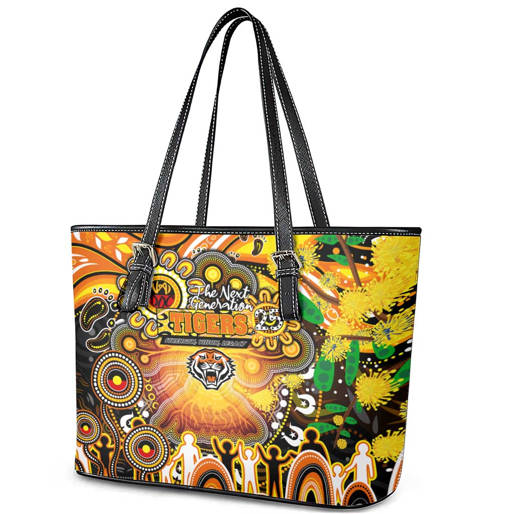 NAIDOC Week 2025 Tigers Rugby Leather Tote Bag Aboriginal Dot Painting