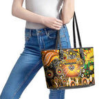 NAIDOC Week 2025 Tigers Rugby Leather Tote Bag Aboriginal Dot Painting