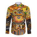 Personalised NAIDOC Week 2025 Tigers Rugby Long Sleeve Button Shirt Aboriginal Dot Painting