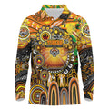 Personalised NAIDOC Week 2025 Tigers Rugby Long Sleeve Polo Shirt Aboriginal Dot Painting