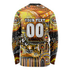 Personalised NAIDOC Week 2025 Tigers Rugby Long Sleeve Shirt Aboriginal Dot Painting