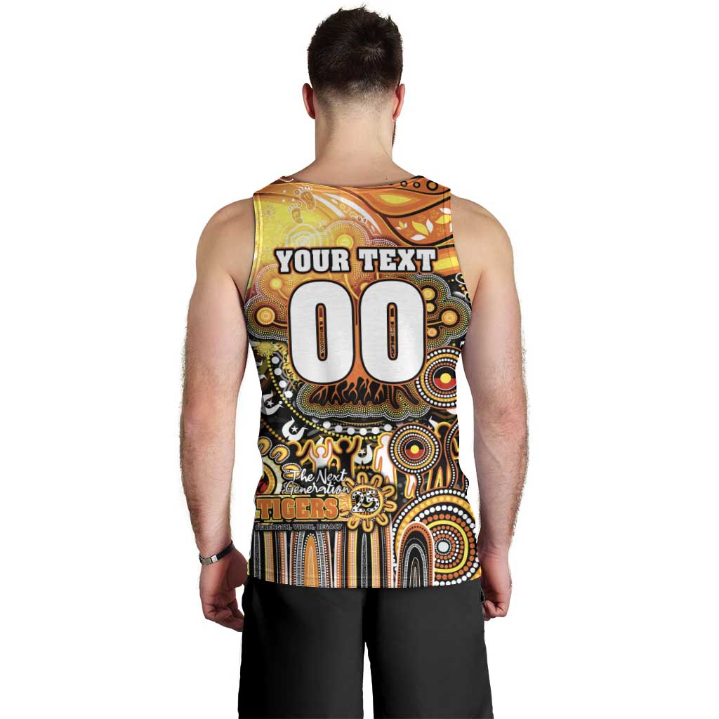 Personalised NAIDOC Week 2025 Tigers Rugby Men Tank Top Aboriginal Dot Painting