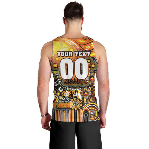 Personalised NAIDOC Week 2025 Tigers Rugby Men Tank Top Aboriginal Dot Painting