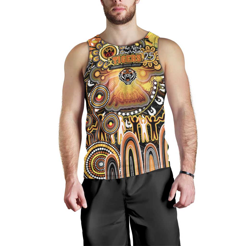 Personalised NAIDOC Week 2025 Tigers Rugby Men Tank Top Aboriginal Dot Painting