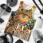 Personalised NAIDOC Week 2025 Tigers Rugby Men Tank Top Aboriginal Dot Painting