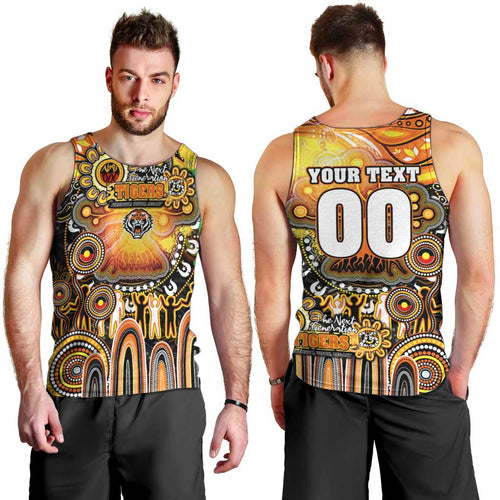 Personalised NAIDOC Week 2025 Tigers Rugby Men Tank Top Aboriginal Dot Painting