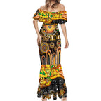 Personalised NAIDOC Week 2025 Tigers Rugby Mermaid Dress Aboriginal Dot Painting