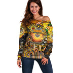 Personalised NAIDOC Week 2025 Tigers Rugby Off Shoulder Sweater Aboriginal Dot Painting