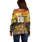 Personalised NAIDOC Week 2025 Tigers Rugby Off Shoulder Sweater Aboriginal Dot Painting