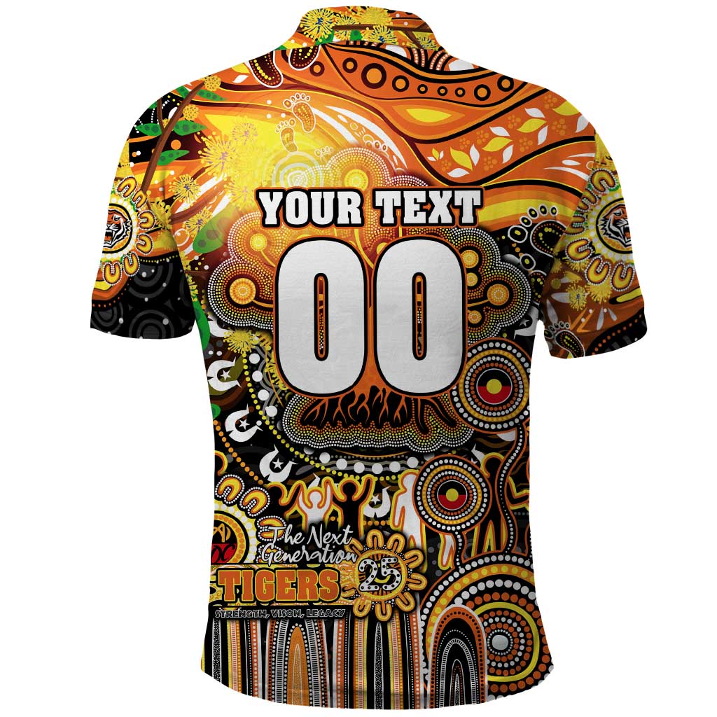 Personalised NAIDOC Week 2025 Tigers Rugby Polo Shirt Aboriginal Dot Painting