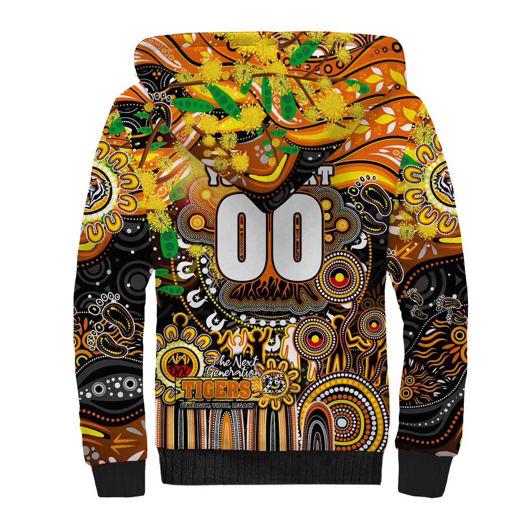 Personalised NAIDOC Week 2025 Tigers Rugby Sherpa Hoodie Aboriginal Dot Painting