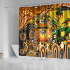 NAIDOC Week 2025 Tigers Rugby Shower Curtain Aboriginal Dot Painting