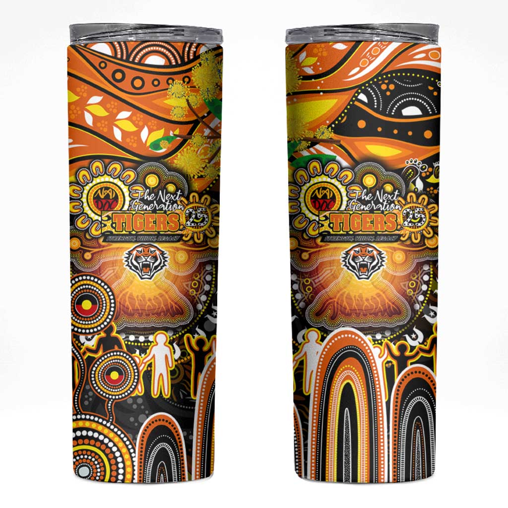 NAIDOC Week 2025 Tigers Rugby Skinny Tumbler Aboriginal Dot Painting