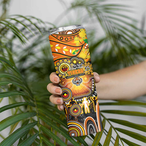 NAIDOC Week 2025 Tigers Rugby Skinny Tumbler Aboriginal Dot Painting