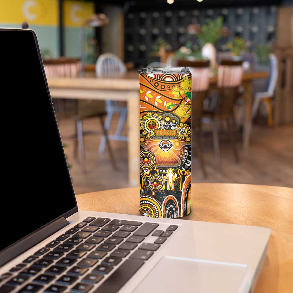 NAIDOC Week 2025 Tigers Rugby Skinny Tumbler Aboriginal Dot Painting
