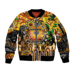 Personalised NAIDOC Week 2025 Tigers Rugby Sleeve Zip Bomber Jacket Aboriginal Dot Painting