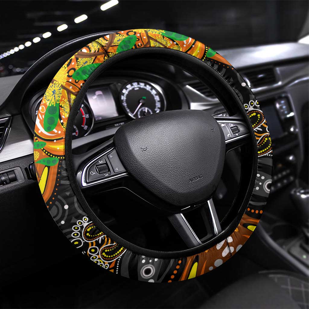 NAIDOC Week 2025 Tigers Rugby Steering Wheel Cover Aboriginal Dot Painting