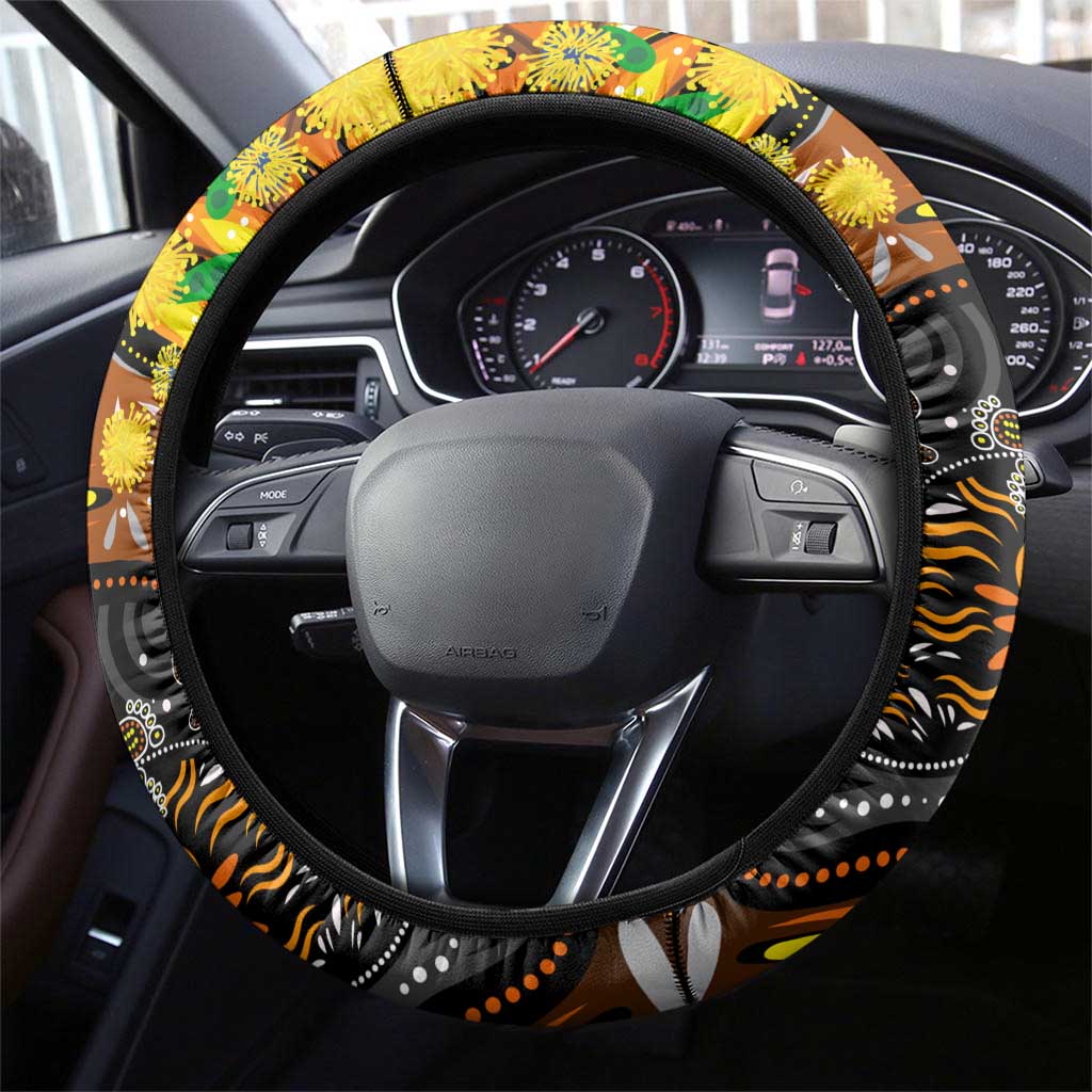 NAIDOC Week 2025 Tigers Rugby Steering Wheel Cover Aboriginal Dot Painting