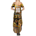 Personalised NAIDOC Week 2025 Tigers Rugby Summer Maxi Dress Aboriginal Dot Painting