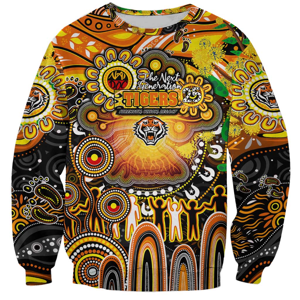 Personalised NAIDOC Week 2025 Tigers Rugby Sweatshirt Aboriginal Dot Painting