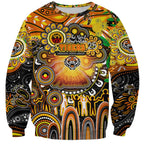 Personalised NAIDOC Week 2025 Tigers Rugby Sweatshirt Aboriginal Dot Painting