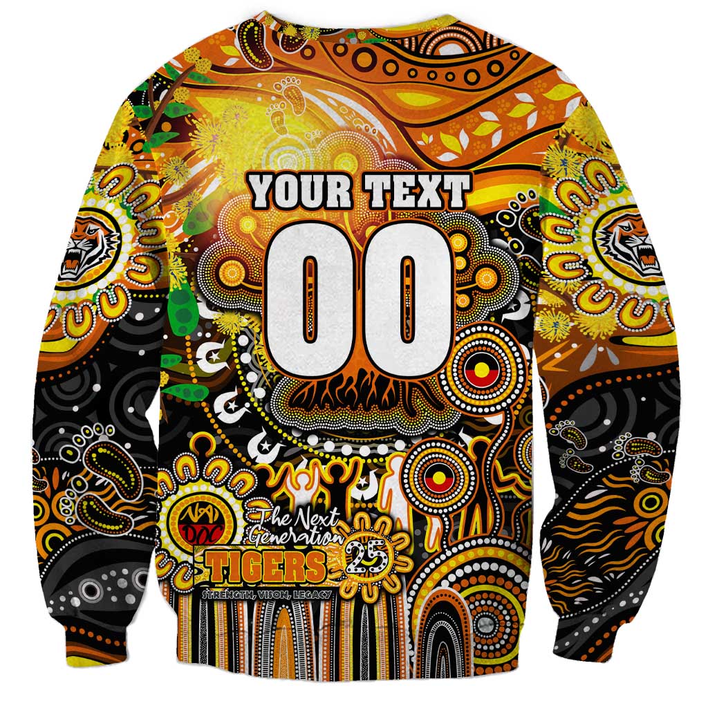 Personalised NAIDOC Week 2025 Tigers Rugby Sweatshirt Aboriginal Dot Painting
