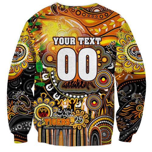 Personalised NAIDOC Week 2025 Tigers Rugby Sweatshirt Aboriginal Dot Painting
