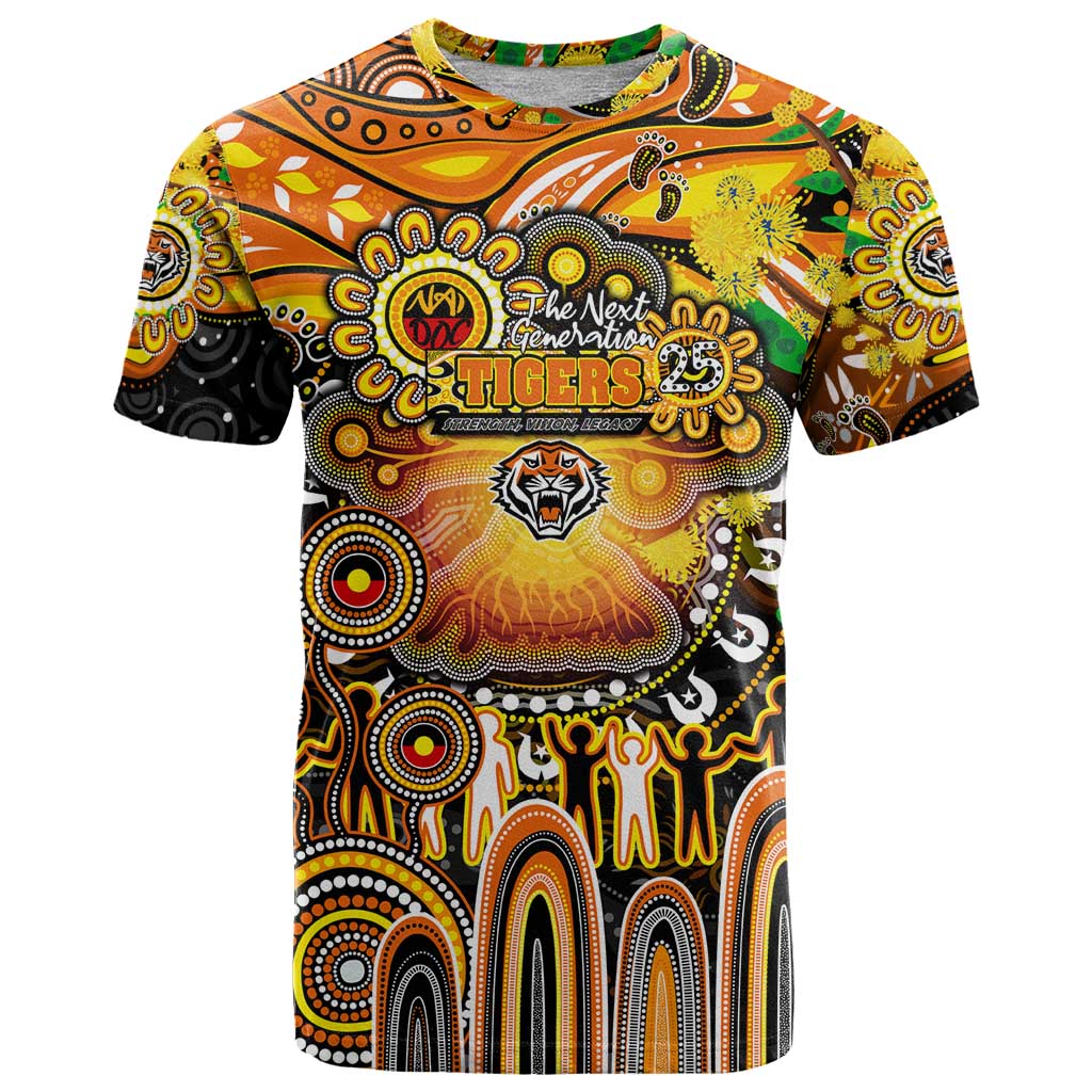 Personalised NAIDOC Week 2025 Tigers Rugby T Shirt Aboriginal Dot Painting