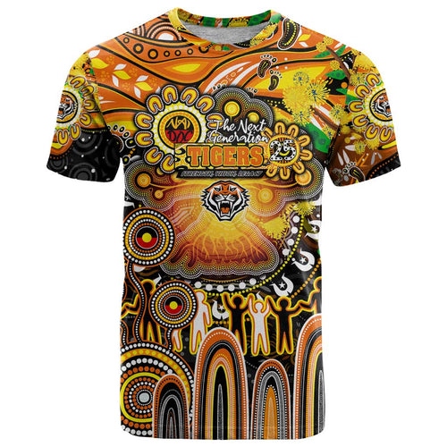 Personalised NAIDOC Week 2025 Tigers Rugby T Shirt Aboriginal Dot Painting