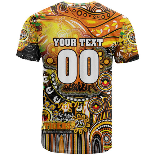 Personalised NAIDOC Week 2025 Tigers Rugby T Shirt Aboriginal Dot Painting