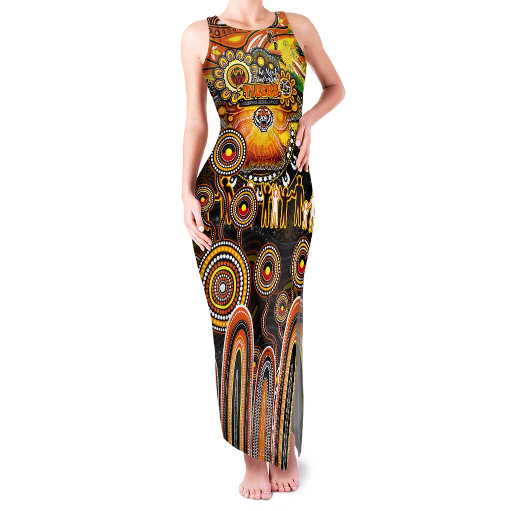 Personalised NAIDOC Week 2025 Tigers Rugby Tank Maxi Dress Aboriginal Dot Painting