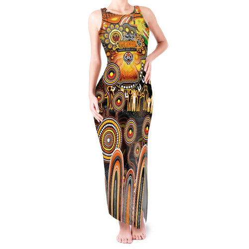 Personalised NAIDOC Week 2025 Tigers Rugby Tank Maxi Dress Aboriginal Dot Painting