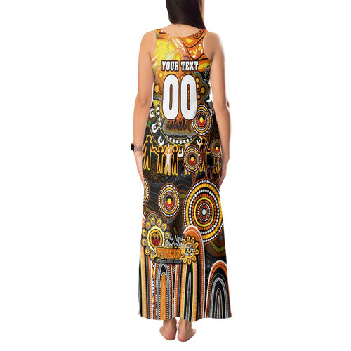 Personalised NAIDOC Week 2025 Tigers Rugby Tank Maxi Dress Aboriginal Dot Painting