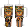 NAIDOC Week 2025 Tigers Rugby Tumbler With Handle Aboriginal Dot Painting